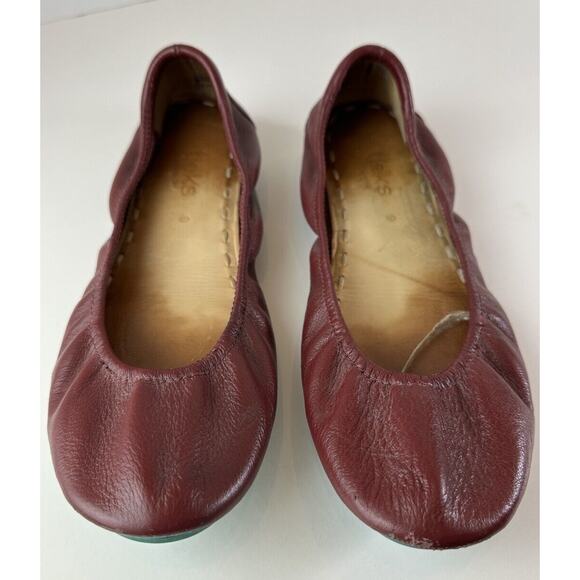 Tieks Burgundy Red Ballet Flats Maroon Leather Slip On Shoes Women's Size 9 - Picture 2 of 15